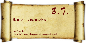 Basz Tavaszka névjegykártya